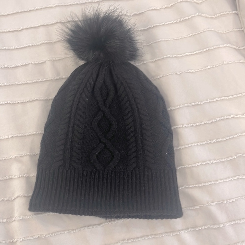 Brooks Brothers cashmere winter hat with pompom